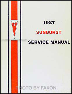 1987 Pontiac Sunburst Canadian Repair Manual Original