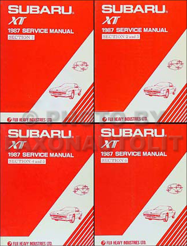 1987 Subaru XT Repair Manual Original 6 Section/4 Book Set 
