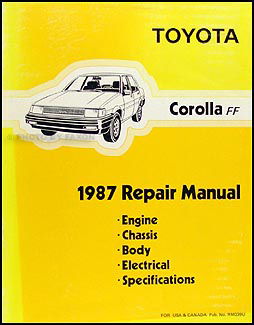 1987 Toyota Corolla FWD Repair Manual Original