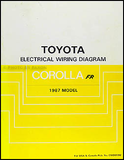 1987 Toyota Corolla RWD Wiring Diagram Manual Original