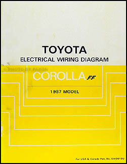 1987 Toyota Corolla FWD Wiring Diagram Manual Original