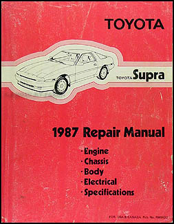 1987 Toyota Supra Repair Manual Original