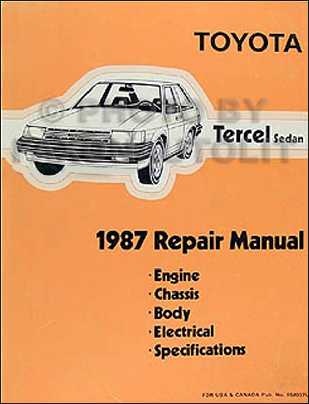 1987 Toyota Tercel Wagon Repair Manual Original 