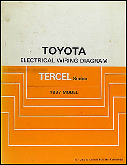 1987 Toyota Tercel Sedan Wiring Diagram Manual Original