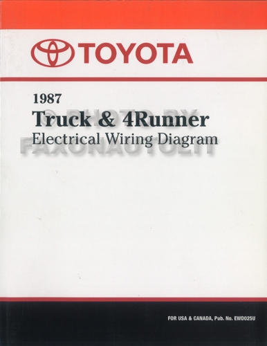 1987 Toyota Truck & 4Runner Wiring Diagram Manual Factory Reprint