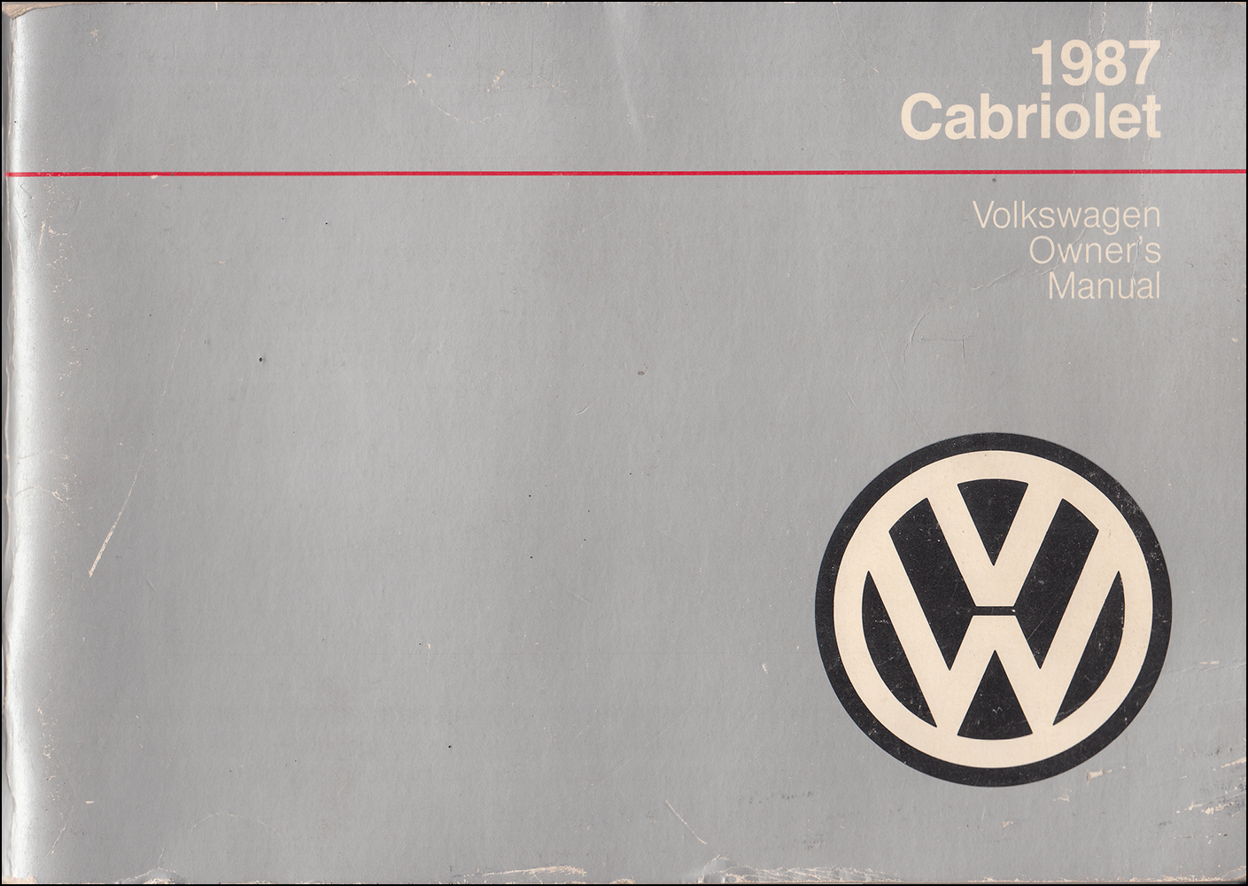 1987 Volkswagen Cabriolet Owner's Manual Original