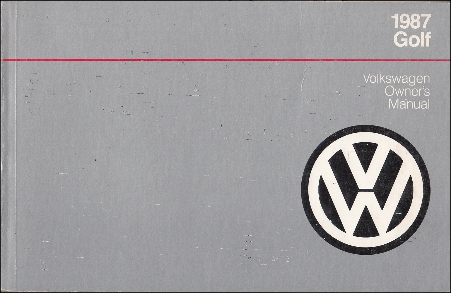 1987 Volkswagen Golf Owner's Manual Original