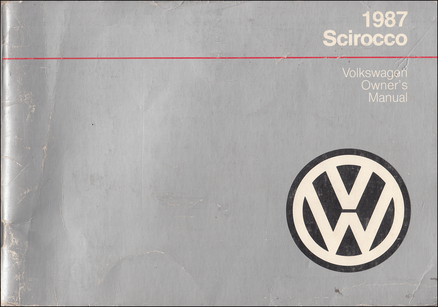 1987 Volkswagen Scirocco Owner's Manual Original