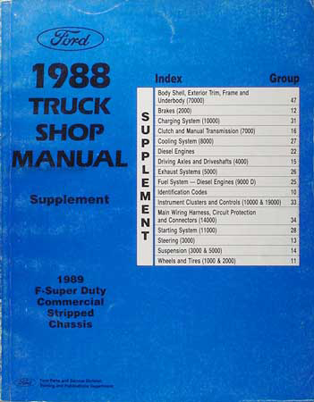 1989 Ford Super Duty F59 Motor Home Repair Shop Manual Supplement Original