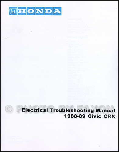 1988-1989 Honda CRX Electrical Troubleshooting Manual Factory Reprint