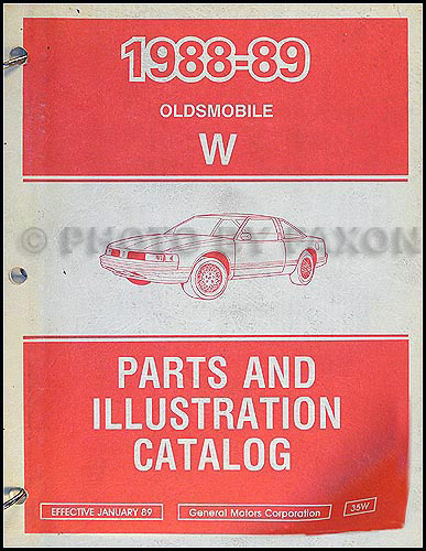 1988-1989 Oldsmobile Cutlass Supreme Parts Book Original