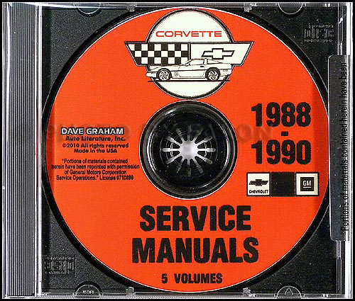 1990 Corvette Shop Manual 90 Chevy Chevrolet Repair Service Book 