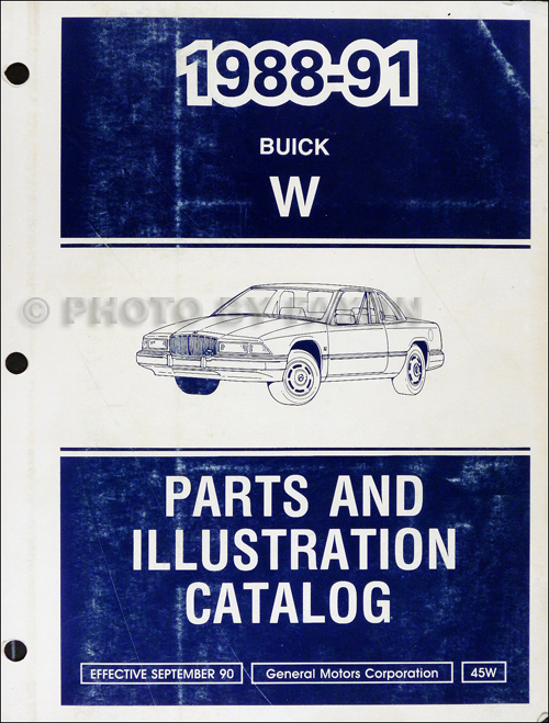 1988-1991 Buick Regal Parts Book Original