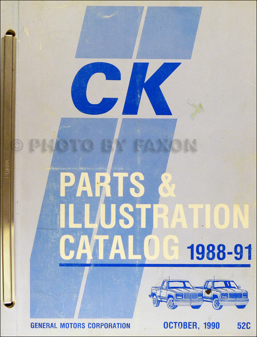 1988-1991 Chevrolet and GMC CK Pickup Truck Parts Book Original