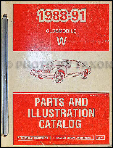 1988-1991 Oldsmobile Cutlass Supreme Parts Book Original