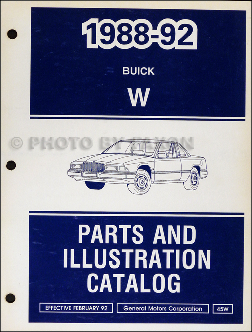 1988-1992 Buick Regal Parts Book Original