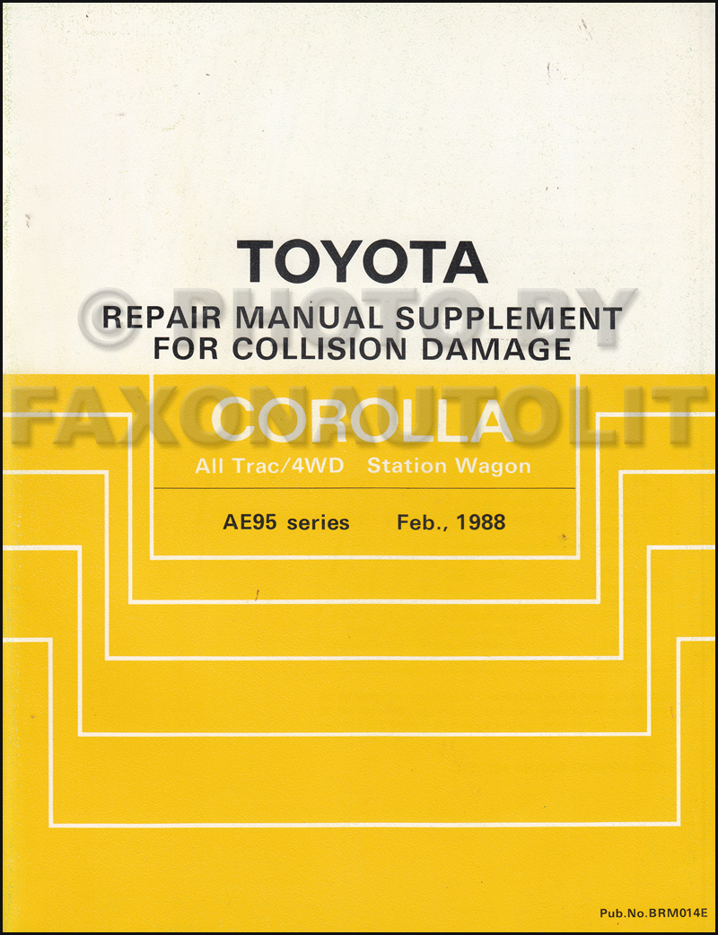 1988-1992 Toyota Corolla All Trac/4WD Body Collision Manual Station Wagon Supplement