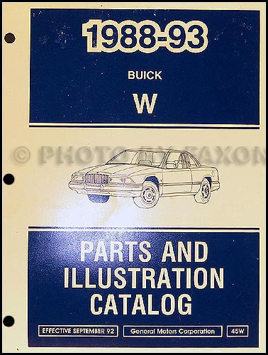 1988-93 Buick Regal Parts Book Original