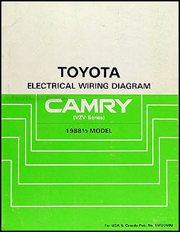 1988.5 Toyota Camry 6 Cylinder Wiring Diagram Manual Original