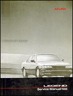 1988 Acura Legend Sedan Shop Manual Original