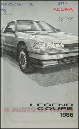 1988 Acura Legend Coupe Owners Manual Original