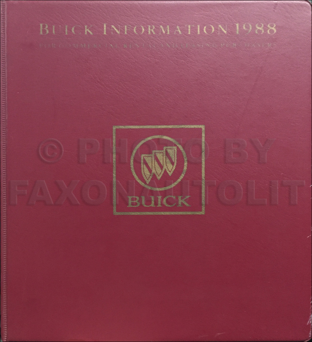 1988 Buick Fleet Buyers Guide Original