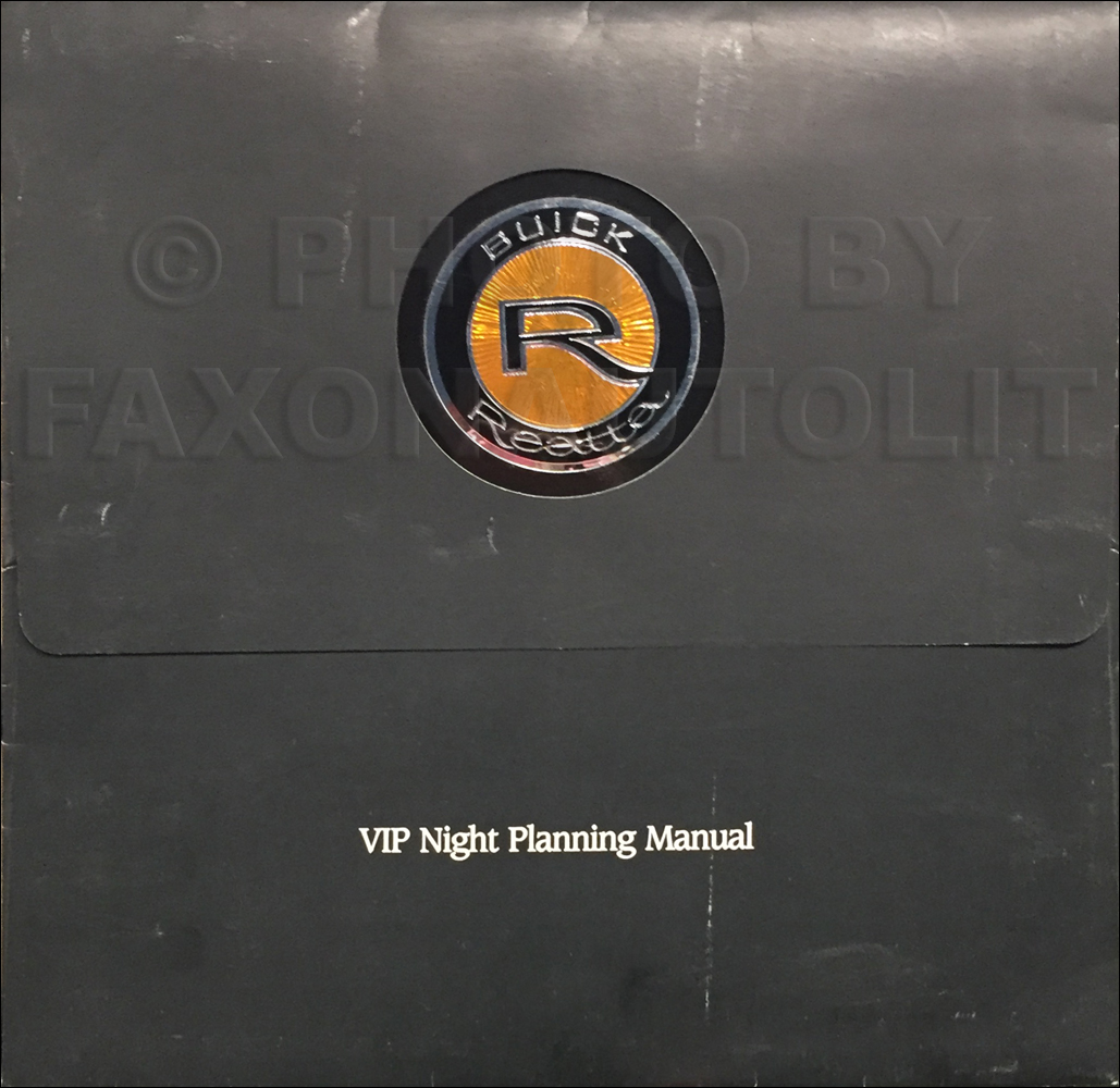 1988 Buick Reatta VIP Night Planning Manual Original