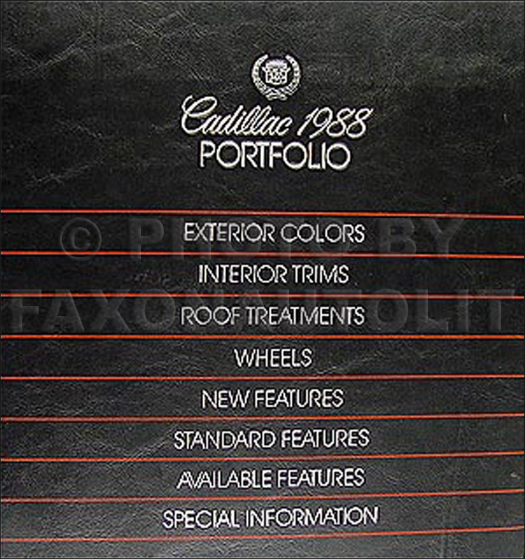 1988 Cadillac Portfolio Data Book and Color and Upholstery Dealer Album
