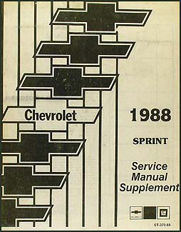 1988 Chevy Sprint Repair Shop Manual Supplement Original