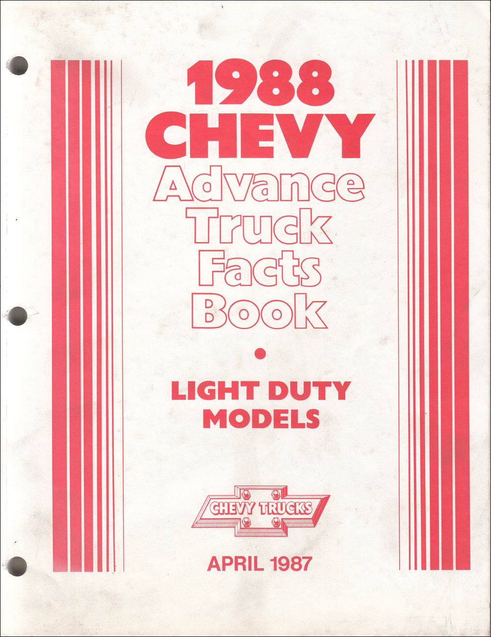 1988 Chevrolet Truck Advance Facts Book Original 