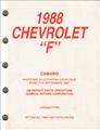 1988 Chevrolet Camaro Parts Book Original Canadian
