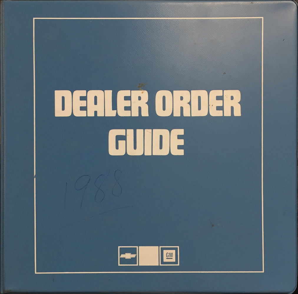 1988 Chevrolet Order Guide Dealer Album Original