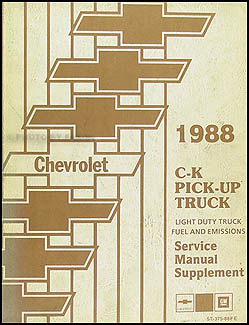1988 Chevrolet C/K Pickup Fuel & Emissions Manual Original