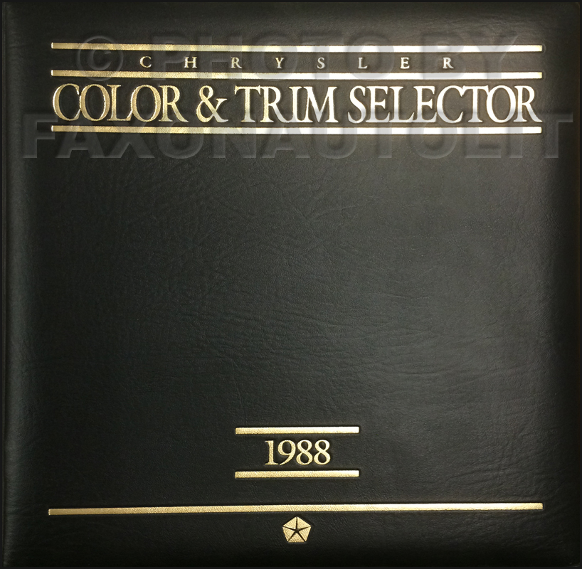 1988 Chrysler Color & Upholstery Dealer Album Original