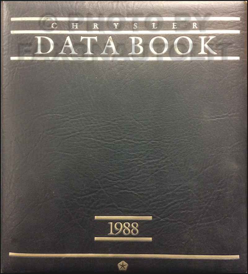 1988 Chrysler Data Book Original