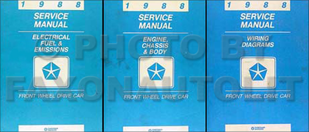 1988 MoPar FWD Car Repair Manual 3 Vol Set