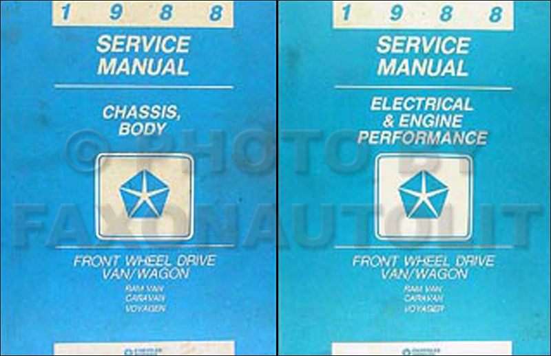 1988 Caravan and Voyager Repair Manual Original 2 Volume Set