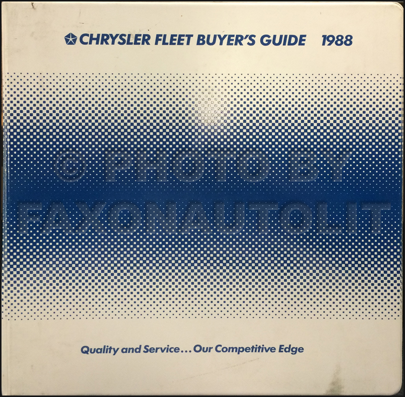 1988 Chrysler Plymouth Dodge Fleet Buyer's Guide Original