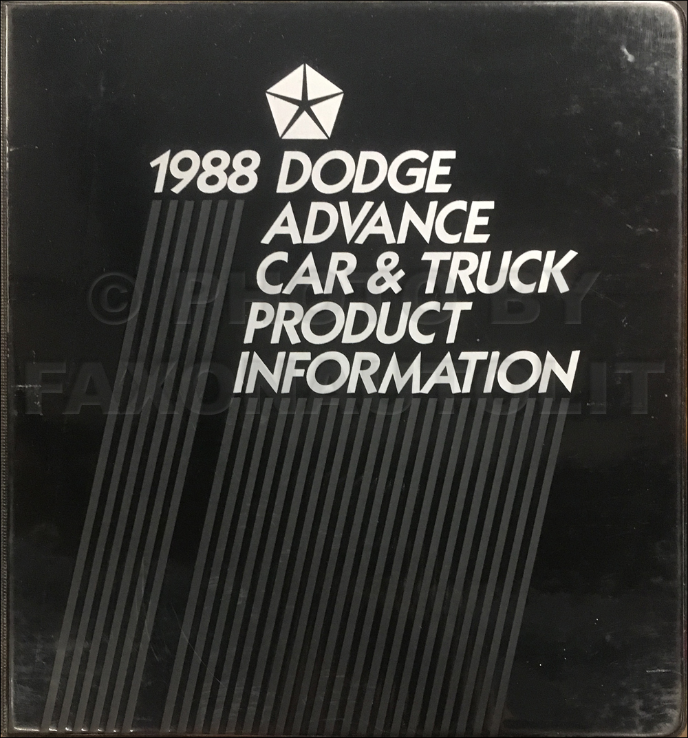 1988 Dodge Advance Color and Upholstery Album and Data Book Original