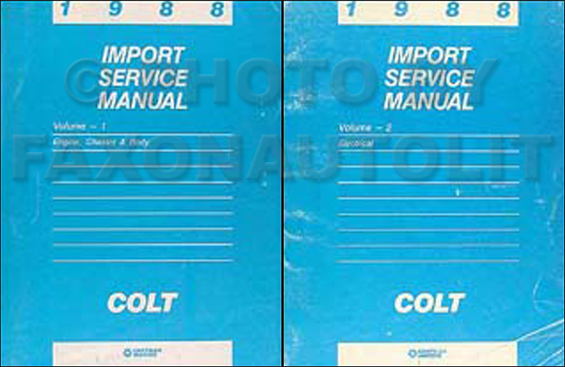 1988 Colt Shop Manual Original 2 Volume Set