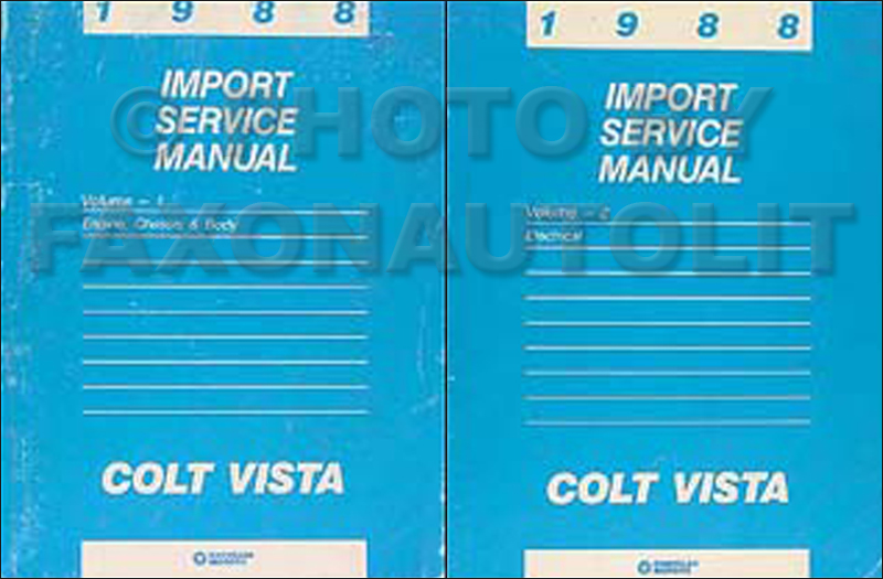 1988 Colt Vista Shop Manual Original 2 Volume Set 