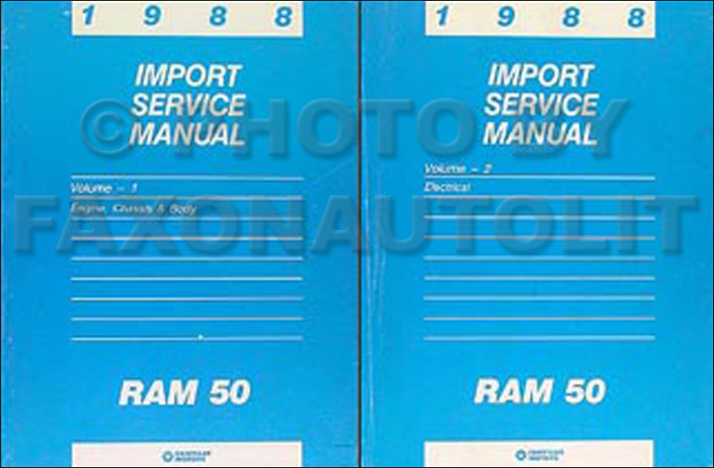 1988 Dodge Ram 50 Truck Shop Manual Original 2 Volume Set 