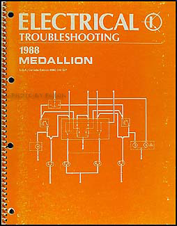 1988 Medallion Electrical Troubleshooting Manual Original 