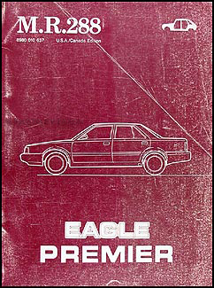 1988 Eagle Premier Body Manual Original M.R.288