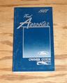 1988 Ford Aerostar Owner's Manual Original
