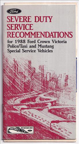 1988 Ford Crown Victoria & Mustang Police / Taxi Owner's Manual Original Supplement