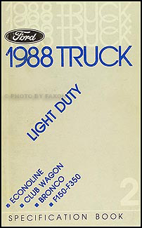 1988 Ford Pickup and Van Service Specification Book Original
