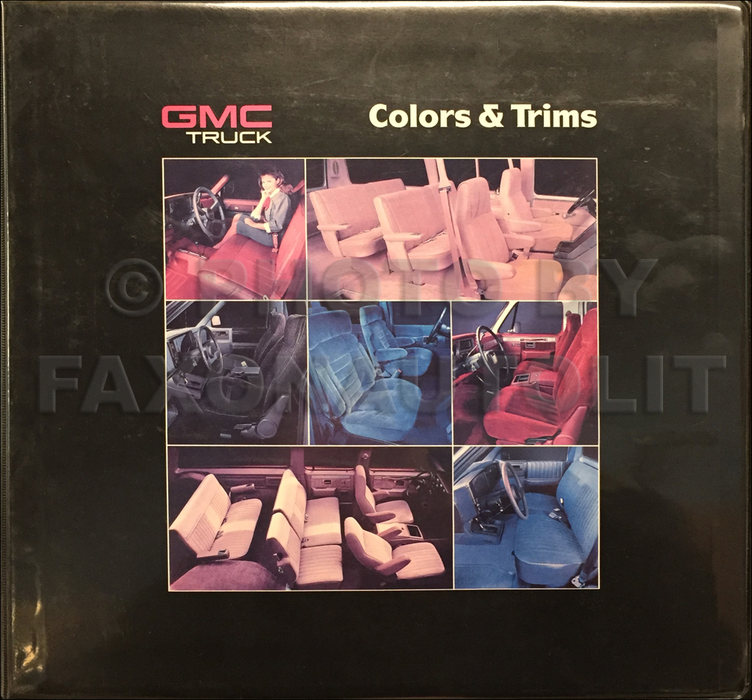 1988 GMC Color & Upholstery Dealer Album Original
