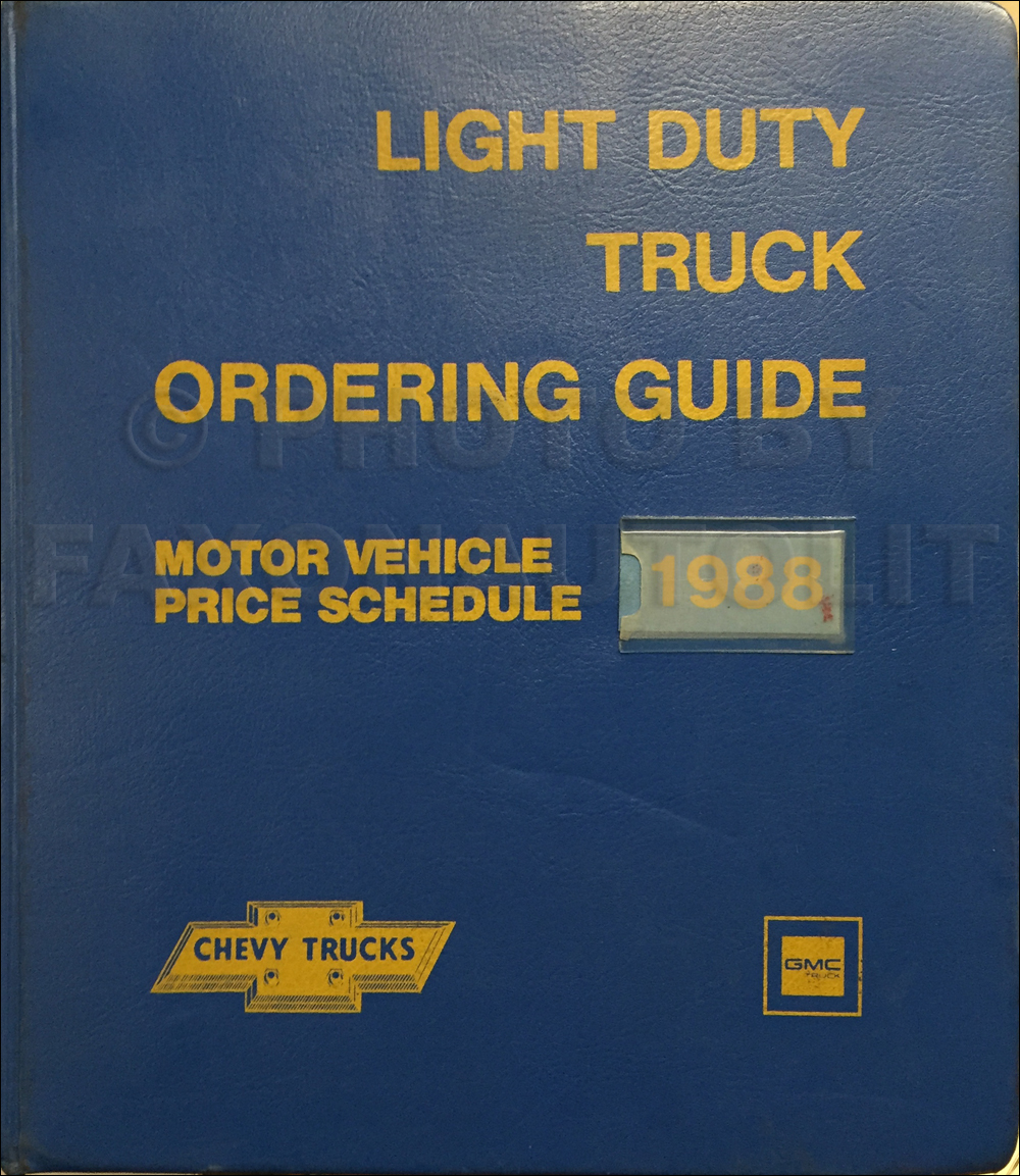1988 GMC Chevy Light Duty Data Book Dealer Album Original Canadian