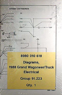 1988 Grand Wagoneer, J-10 & J-20 Pickup Truck Wiring Diagrams Original